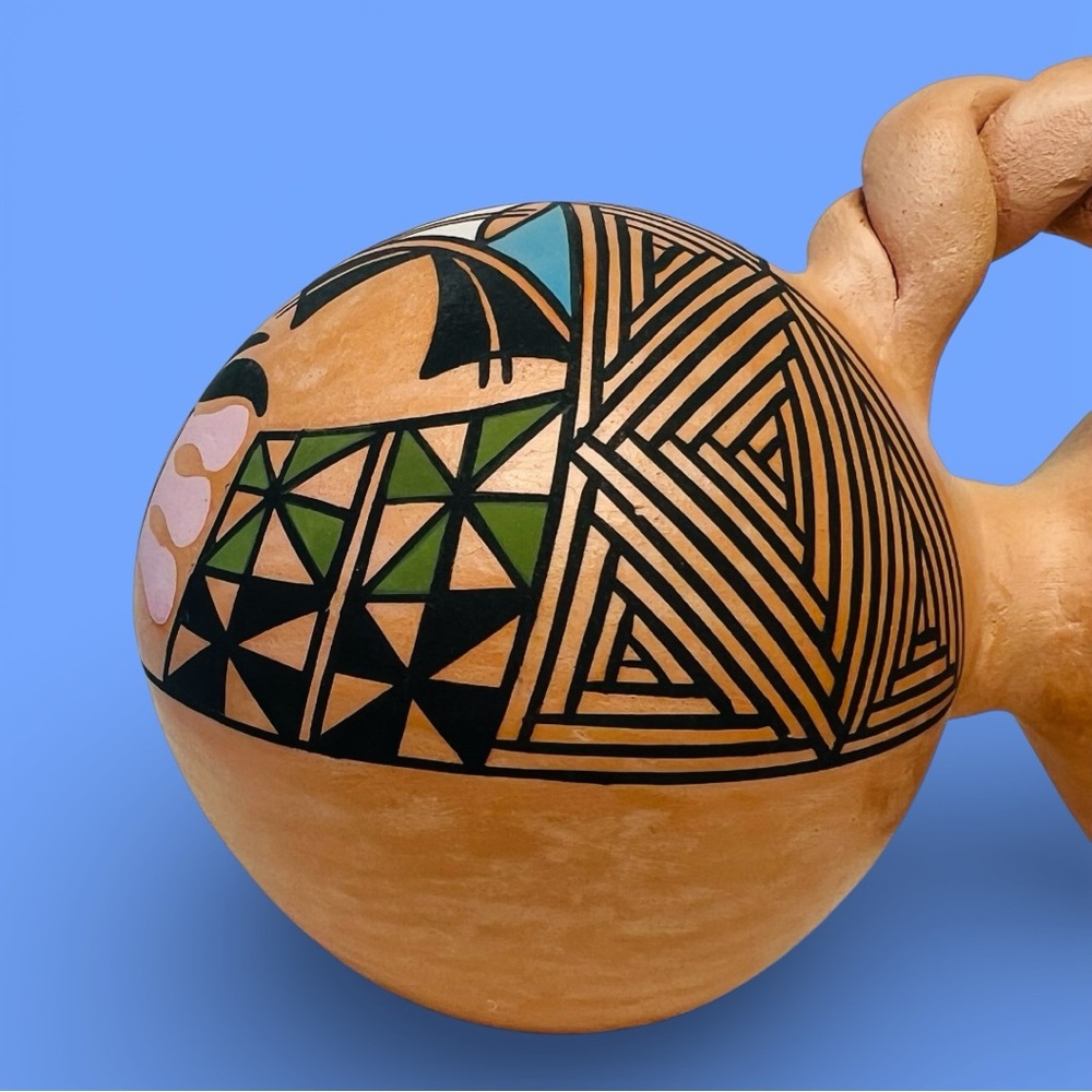 Native‎ American Acoma Pueblo Triple Canteen Polychrome Yolanda Trujillo Signed - Picture 6 of 15